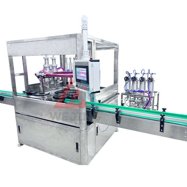 4 في 1 آلة تعبئة بوف بوف مع اختبار ضغط ختم الحشوة ووظيفة رأس التنظيف