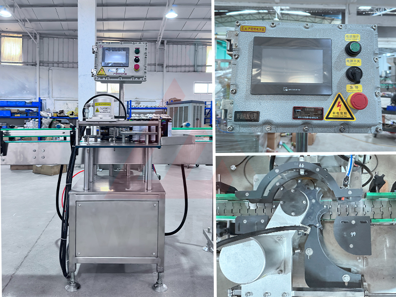 خط تعبئة رذاذ التشحيم الأوتوماتيكي QGJ70 - دقة عالية ±1% 60-70 علبة في الدقيقة