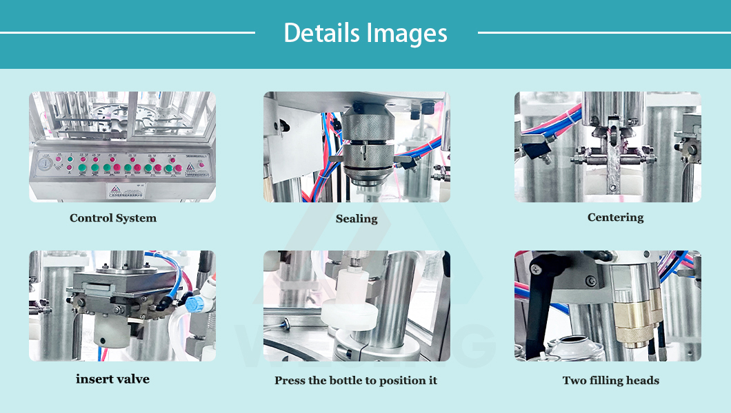 آلة تعبئة الأيروسول مع صمام الإدخال