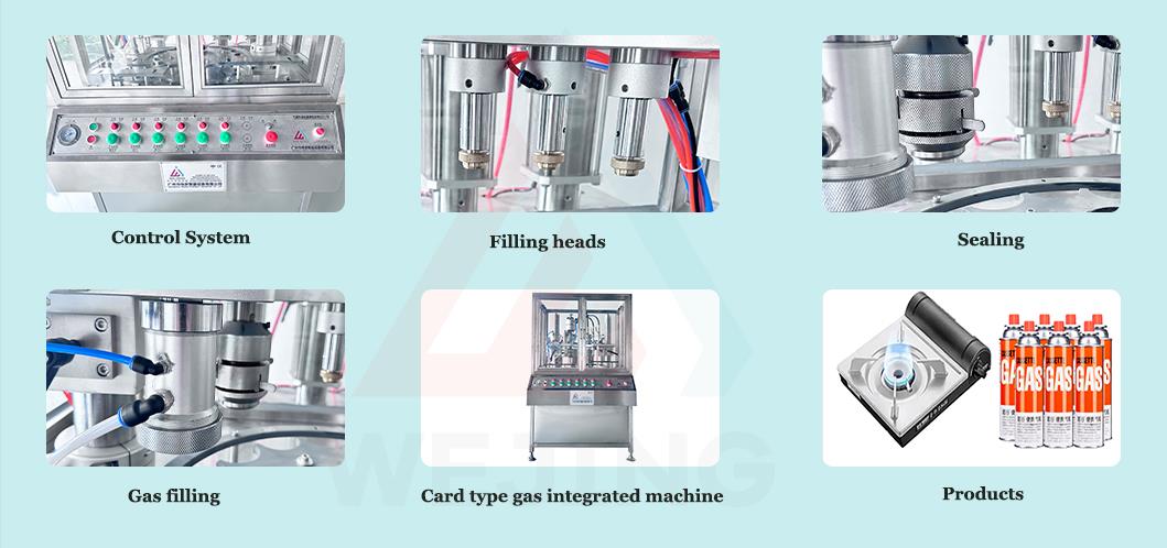 آلة تعبئة الهباء الجوي خرطوشة الغاز بالتفصيل